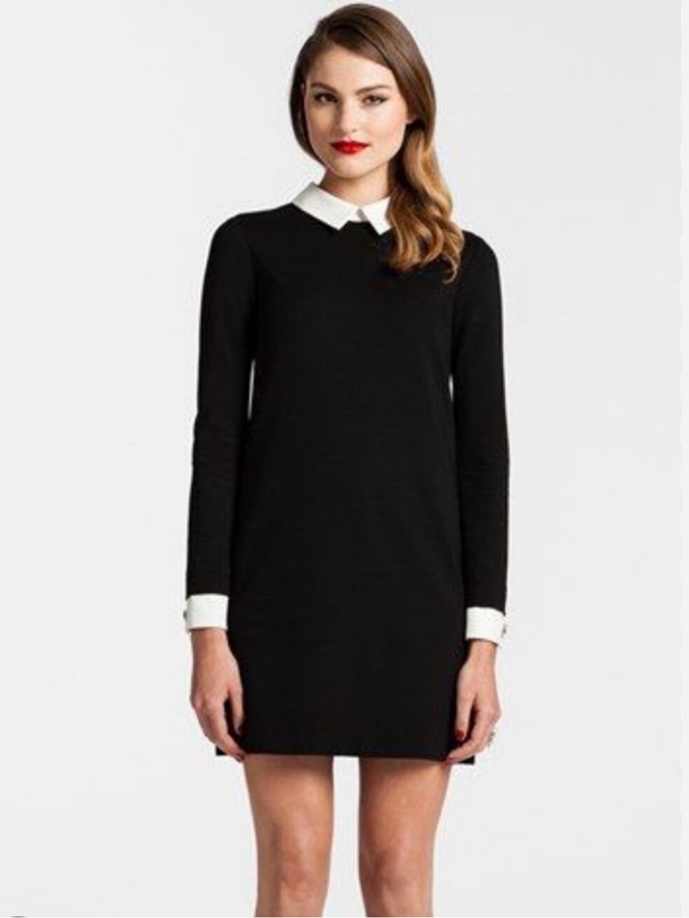 Cynthia Steffe Black and White Contrast Collar Shift Dress, Size 10